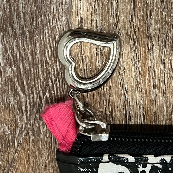 Gigi Hill tall cosmetic large makeup zipper pouch bag Black & White Paisley - Picture 7 of 8